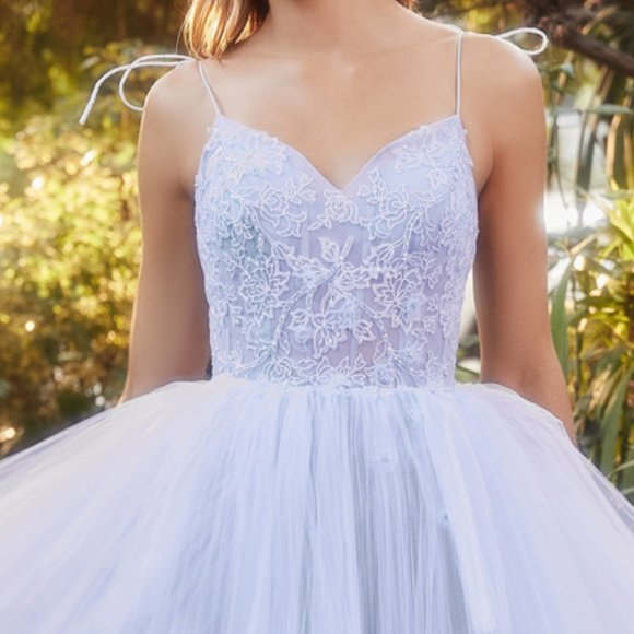 NEW LONG OFF THE SHOULDER SLEEVELESS TULLE BALL GOWN WITH LACE UP BACK AL A1152 - Picture 5 of 9